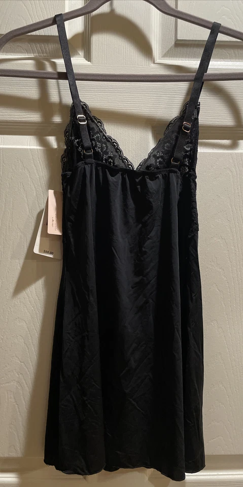 UNDERELLA by ELLA MOSS Women's Babydoll Cami Chemise BLACK XS NWT - Image 3 of 4