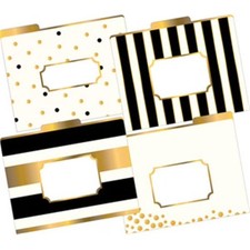 Letter-Size File Folders - Gold   Multi-Design Set LL-1337 