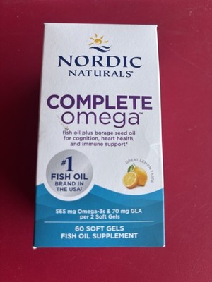 Nordic Naturals Complete Omega Lemon 60 Soft Gels 10/28 SEALED NEW