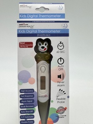 Digital Thermometer for Baby & Kids flexible tip 60s read Auto Off - Zoo Bear