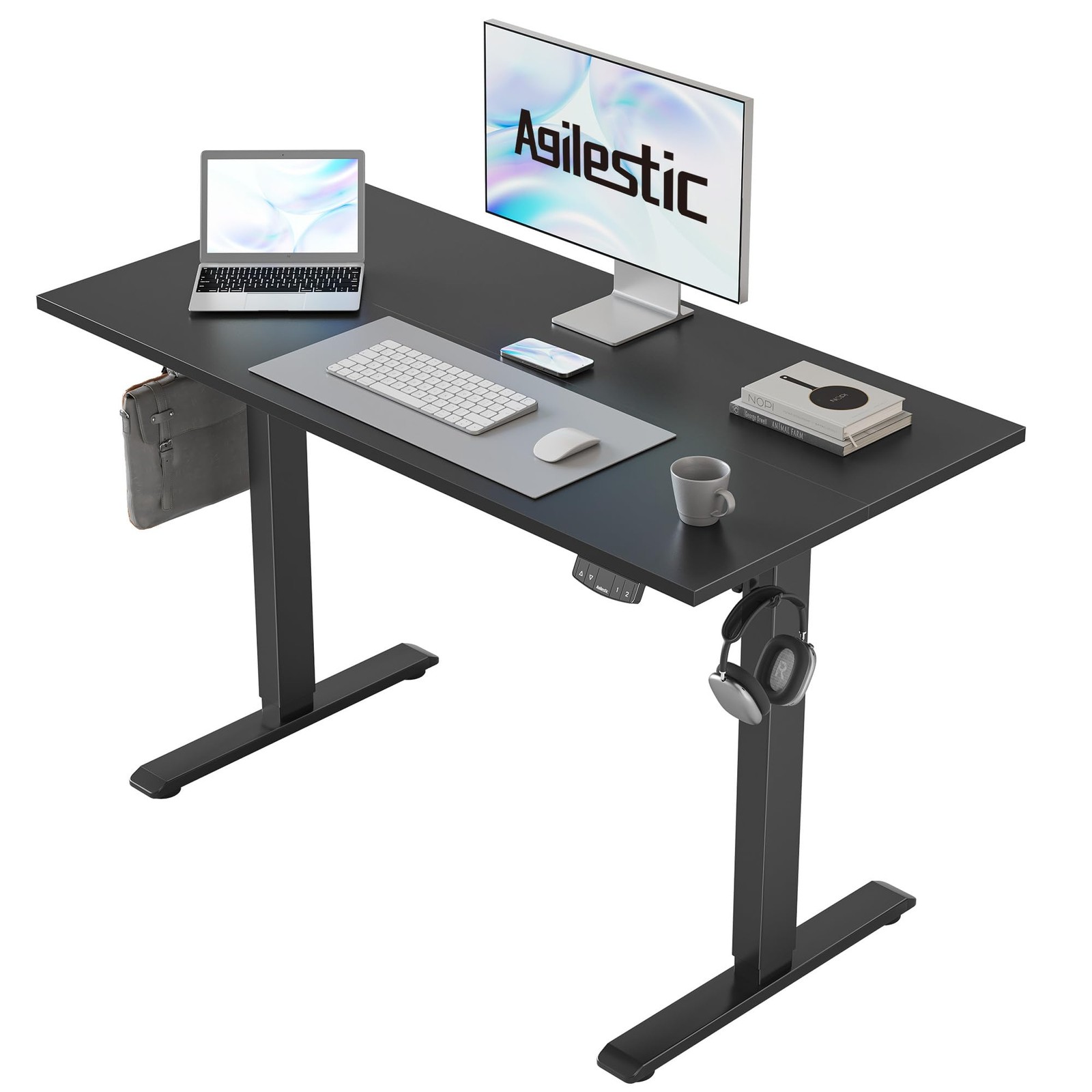 Electric Standing Desk 40 x 24 Inches, Height Adjustable Desk, Sit Stand up f...-image