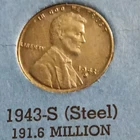 1943-S Lincoln Wheat Cent • Steel penny • #M506