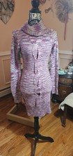 BEBE Women's Purple /Pink  White Beautiful Sweater Dress Small can Fit Medium