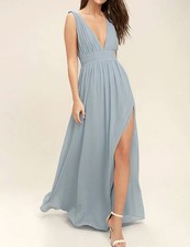 New! Lulus Heavenly Hues Light Blue Maxi Dress