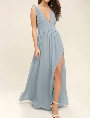 New! Lulus Heavenly Hues Light Blue Maxi Dress