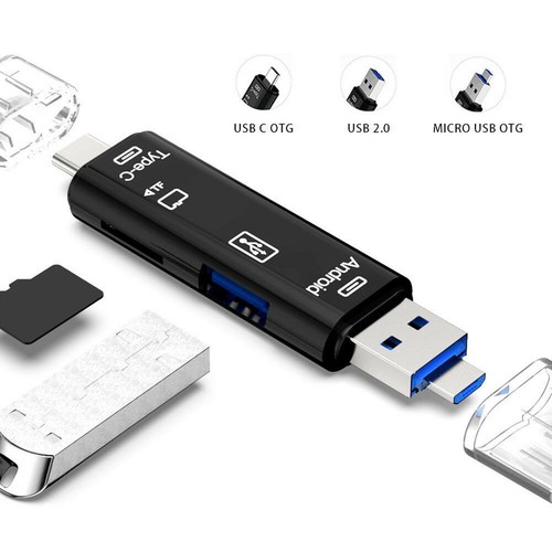 New 5 in 1 USB 3.0 Type C / USB / Micro USB SD TF Memory Card Reader OTG Adapter - Afbeelding 4 van 29