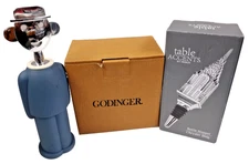 Combo of Alessi Mendini Corkscrew & Godinger Coaster + NYC Chrysler Bld Stopper