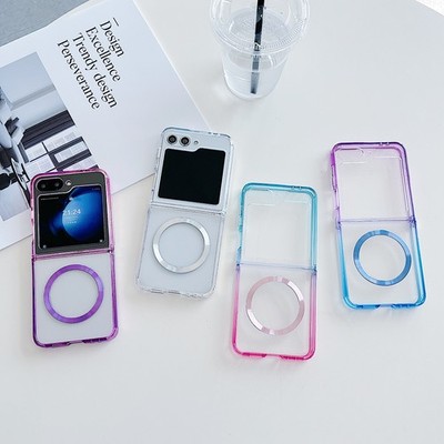 Shockproof Slim Gradient Clear Magnetic Case for Samsung Galaxy Z Flip 7/6/5/4