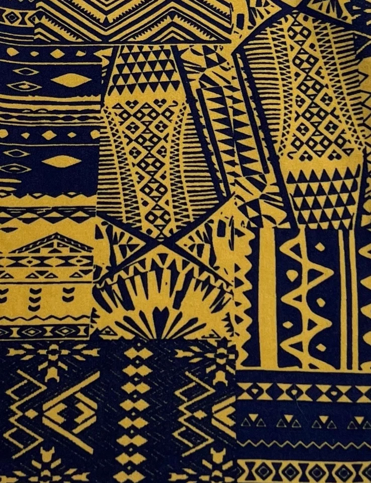 NEW LuLaRoe OS Leggings BLUE YELLOW Chevron AZTEC Southwest COLORFUL - Image 2 of 4