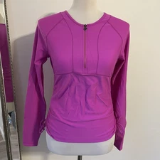 Prana Long Sleeve Rash Guard Swim Top Fuchsia Size Small EUC