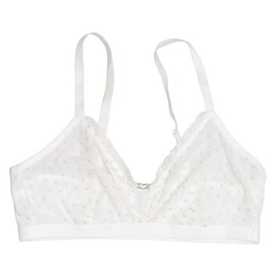 Colsie, Bralette, Größe: L, Weiß, Elasthan/Polyamid, Gepunktet, Mesh, Damen #DzB