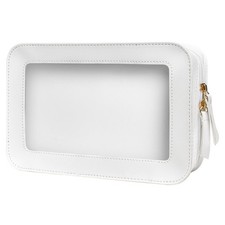 LETGO Clear Makeup Bags, TSA Approved Toiletry Bag with Zipper, C-Beige