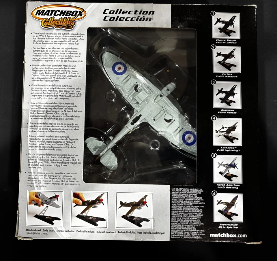 MATCHBOX DIECAST 1:72 SCALE " SUPERMARINE Mk1a SPITFIRE " W/DISPLAY STAND 97472 - Image 4 of 4