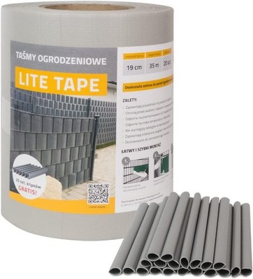 THERMOPLAST Zaunband LITE 19cmx35m, lichtgrau, Polypropylen 450 gr./m²