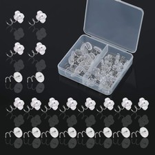 40 PCS Upholstery Tacks Clear Heads Twist Pins with Storage Box, 2 Styles