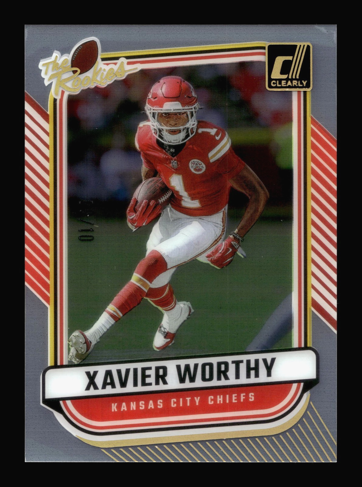 Xavier Worthy Panini Clearly Donruss Clearly the Rookies #7 Gold