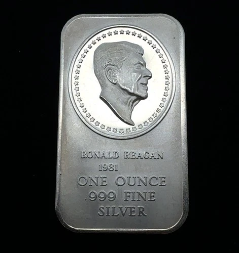 Vintage Madison Mint Ronald Reagan .999 Fine 1 Oz Silver Bar