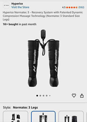 Hyperice Normatec 3 Legs Recovery System Dynamic Compression Massage Black Set