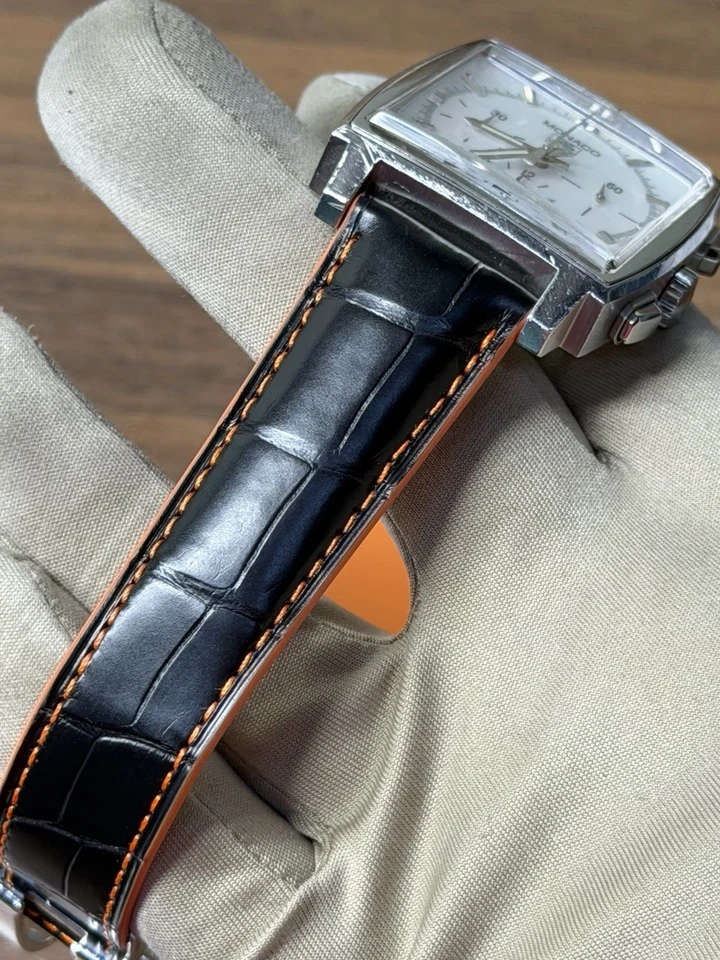 Tag Heuer Monaco CW2119 acero inoxidable blanco madreperla esfera automática 38 mm Foto 4 de 4