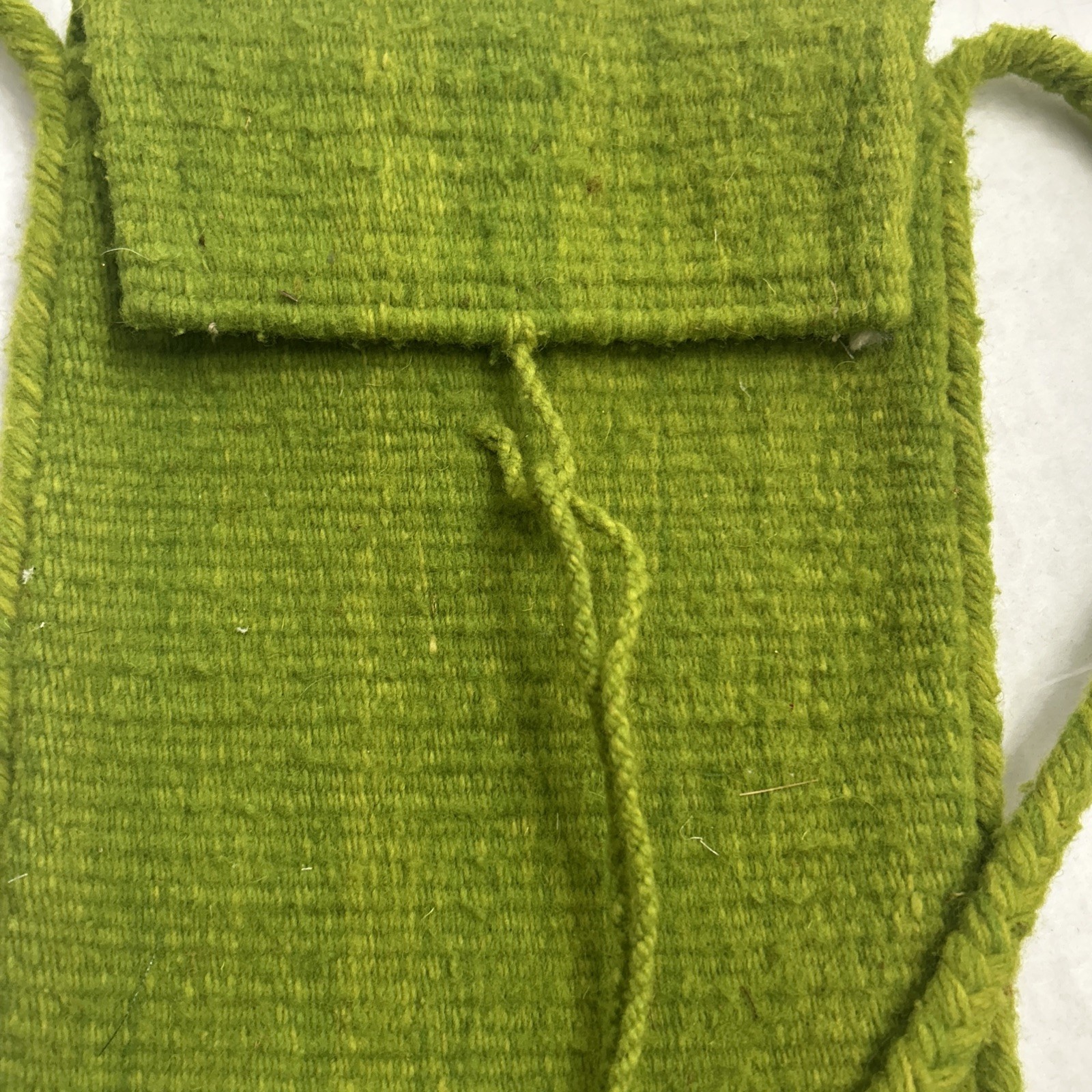 Handmade Green Wool Pouch With String Closure - image 24