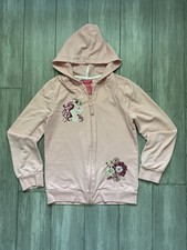 Isaac Mizrahi Girls Pink Zip-Up Hoodie with Sequin Unicorn M 10-12 
