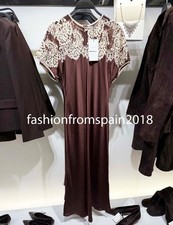 ZARA NEW WOMAN SATIN LACE DRESS ZW COLL LIMITED EDITION BROWN XS-XL 1223/101/700
