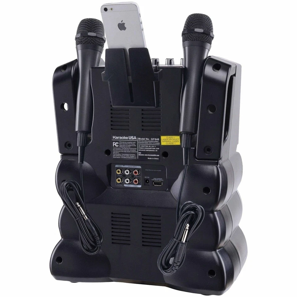 Karaoke USA Bluetooth Karaoke Machine with Synchronized LEDs - GF846 - Image 2 of 4