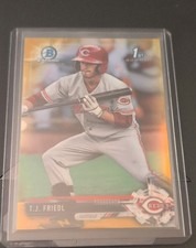 TJ FRIEDL 2017 1st Bowman Chrome Gold Refractor RC #'d 43/50 Rookie Card REDS