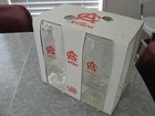 Retro Set 4  A Coors Beer tall 12oz Glass Crinkle Hammered Stem Original box EXC — photo 3