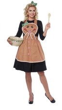 California Costumes Holiday Gingerbread Costume Apron Set - Festive Christmas