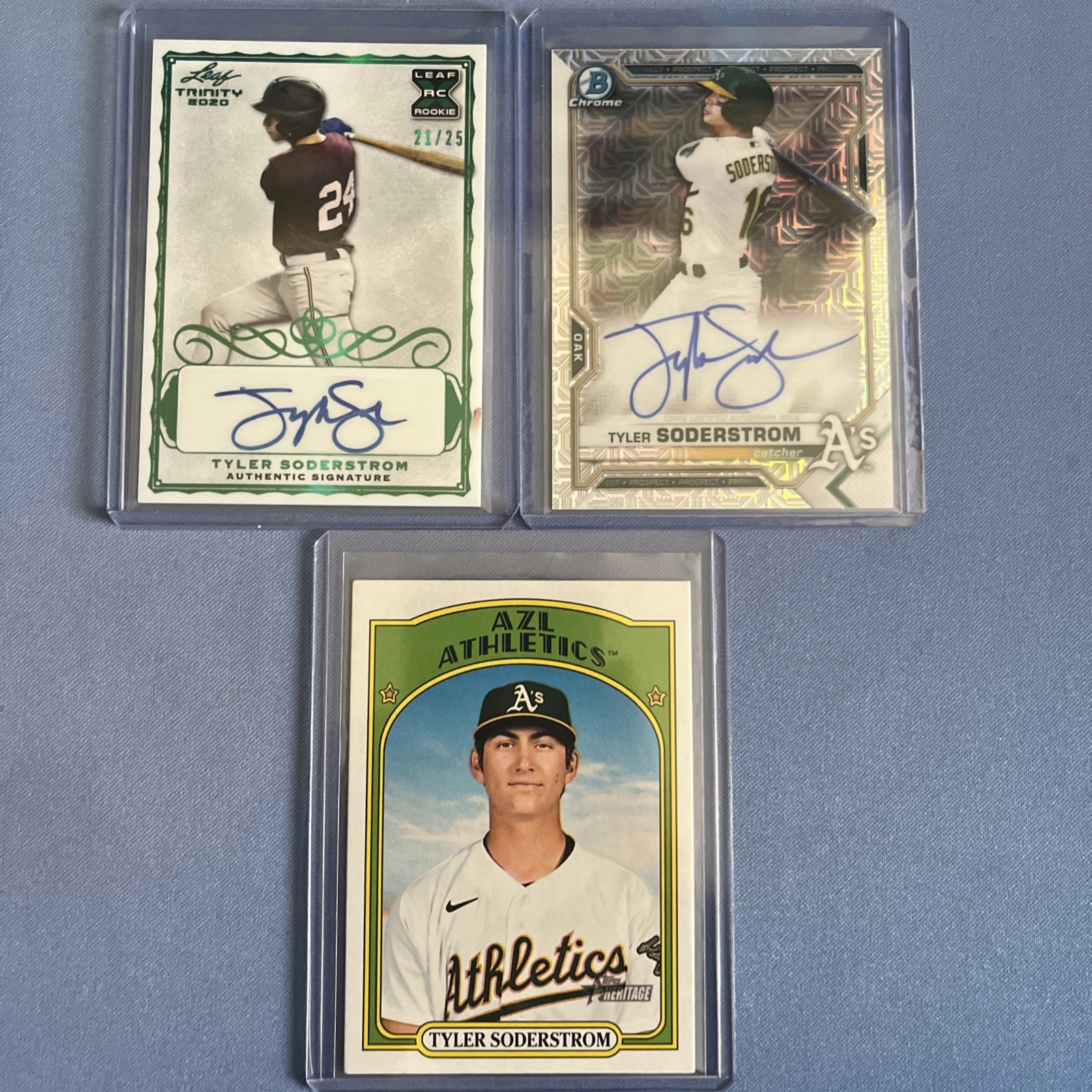 TYLER SODERSTROM 2021 Bowman Chrome Mojo AUTO BMA-TS- Athletics