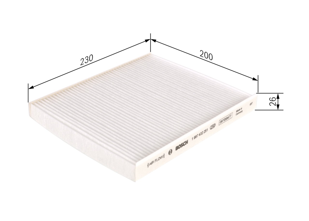 BOSCH 1987432251 Cabin Air Filter 230mm Particulate Fits Alfa Romeo Giulietta - Image 18