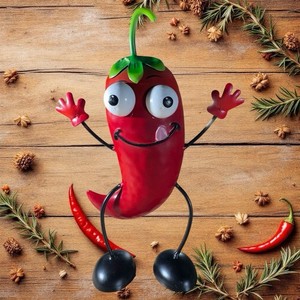 Red Pepper Metal Decorative Art For Outdoor & Indoor Use. 9” Tall