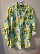 The Clothing Company Green Print 3/4 Sleeve Top - $ize 22