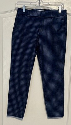Old Navy Pixie Pants Metallic Houndstooth Womens Size 6 Black Blue 29 x23 