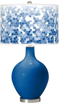 Color Plus Ovo 28 1/2'' High Mosaic Shade Hyper Blue Table Lamp