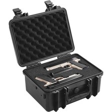 Uimoso Hard Pistol Cases with Pre-cut PU Foam Lockable Pistol Case for 2 Pistol