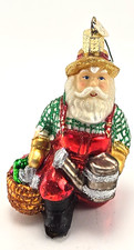 Old World Christmas Glass Santa with Presents Ornament Farmer Santa 4.5" READ