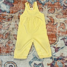 Vintage Health-tex Yellow Corduroy Overalls 18 Months Made in USA Snap Crotch