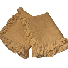 Ralph Lauren SAN LUCA Ruffled Linen King PAIR Pillow Sham