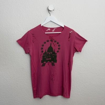 Lucien Pellat-Finet T-Shirt Damen Pink Gr. S Weed Punk Designer Alternative 