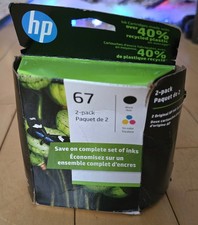 HP 67 2-pack Black/Tri-color Original Ink Cartridges, exp 06/23