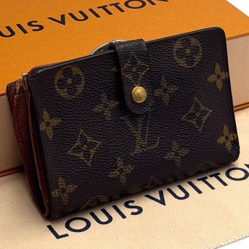 Louis Vuitton Monogram Porte-Monnaie Viennois Bifold Wallet Brown Japan 076827