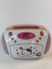 Hello Kitty Stereo AM/FM/CD Cassette Sanrio 2007 KT2028B Pink/White VTG WORKS 