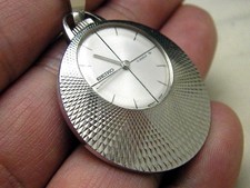 Seiko Analog Mechanical Manual Women 60'S Hand-Wind Pendant Pocket Watch Vintag