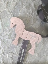 Hermes PETIT H Leather HORSE Ribbon Charm Ornament Gift Accessory