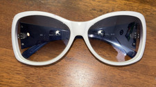 Vintage Escada Oversized Sunglasses Made In Italy White Navy