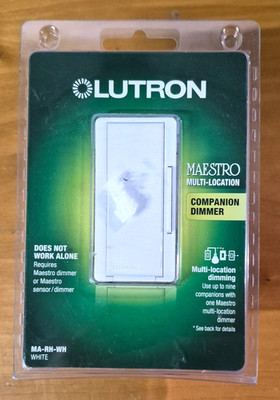 Lutron Maestro White 600 Watts Dual Control Dimmer 1 Pack BRAND NEW