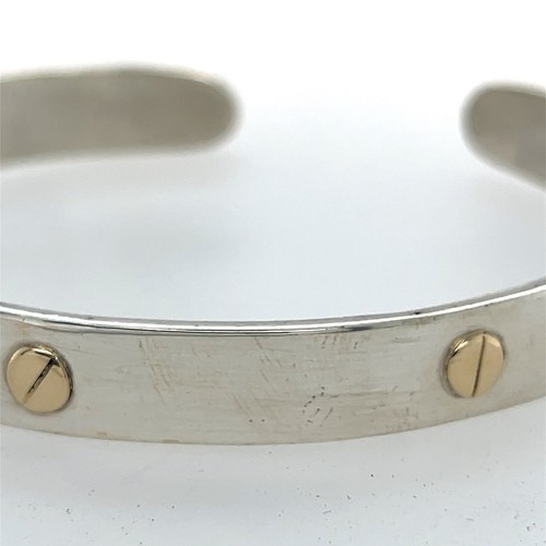 Custom Silber & 14k Gold SCREWTOP Armreif Armband - 8,25 polierte Optik• - Bild 2 von 6