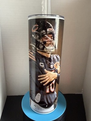 20 oz Plastic Insulated Tumbler Football Player Graphic w/ Drink-Through Lid